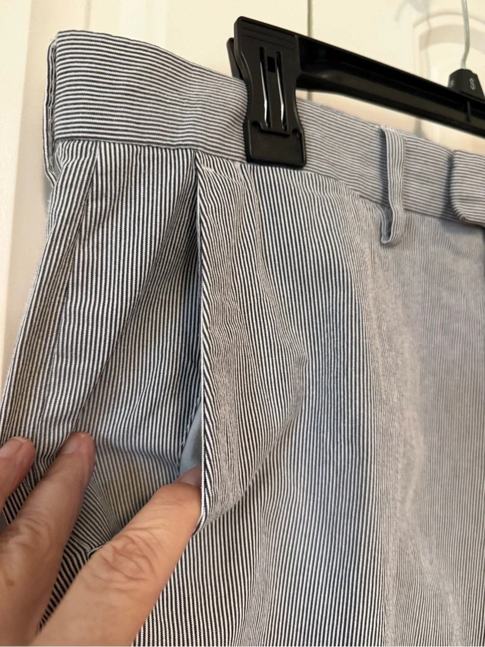 J Crew Men's Grey White Striped Dress Pants - Classic  Fit